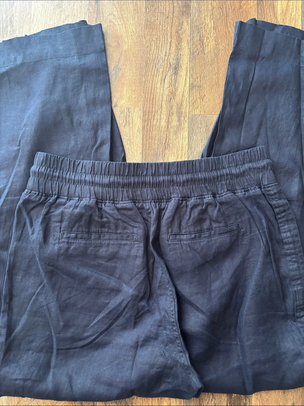 Quince Navy Blue Linen Summer Pants size large